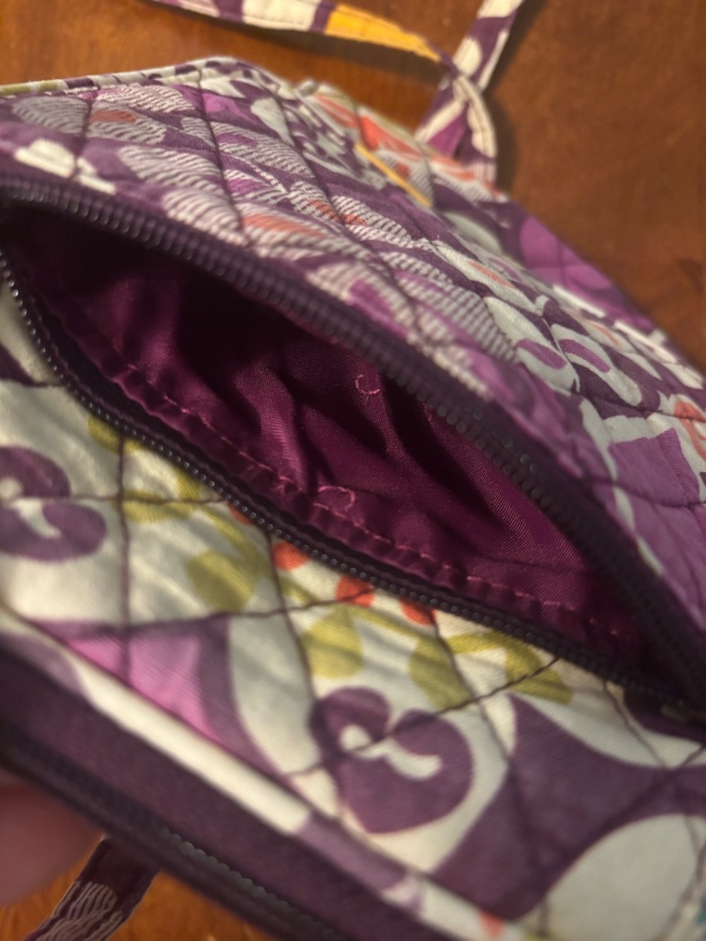 Vera Bradley Mini Hipster Crossbody purse in the Plum Crazy pattern - Picture 7 of 7